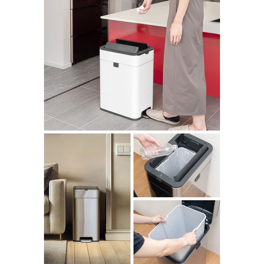 ゴミ箱 ステンレス スリム ペダル 中央開閉式 30L ごみ箱
