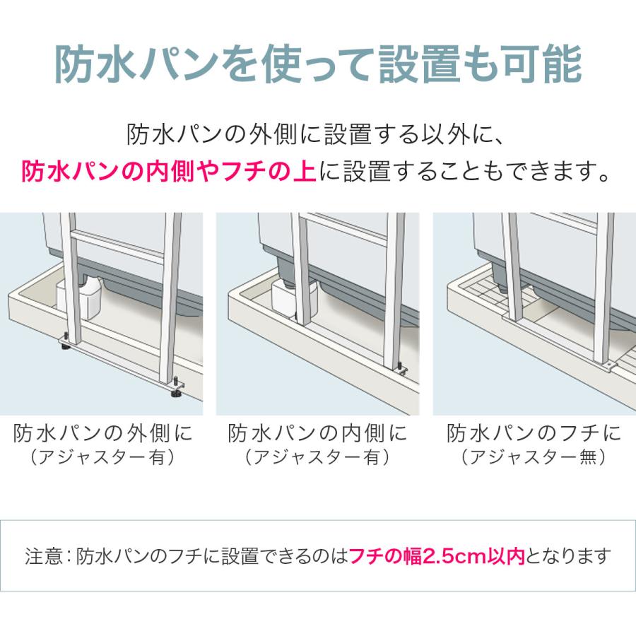 洗濯機ラック 突っ張り ランドリーラック 幅60cm スリム 高さ196