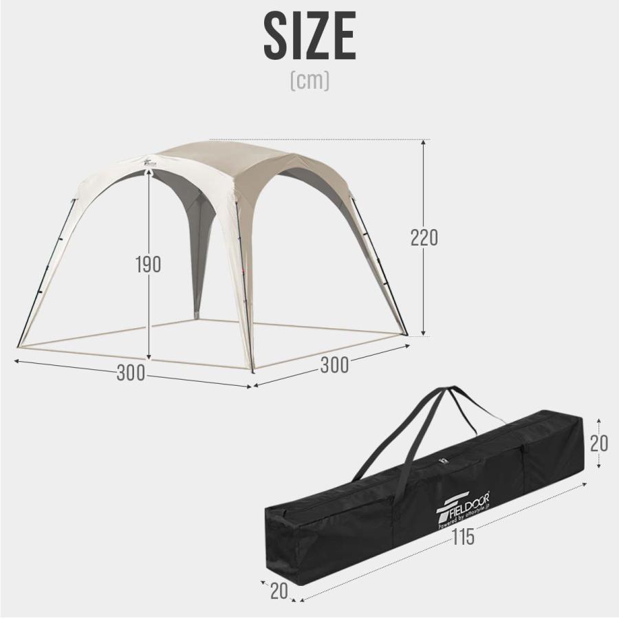 FIELDOOR ワンタッチテント300 大型 Amazon | FIELDOOR ワンタッチテント300 【ダークブラウン