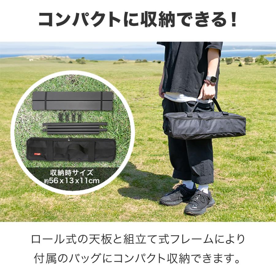 FIELDOOR（フィールドア） キャリーワゴンテーブル キャリーカート