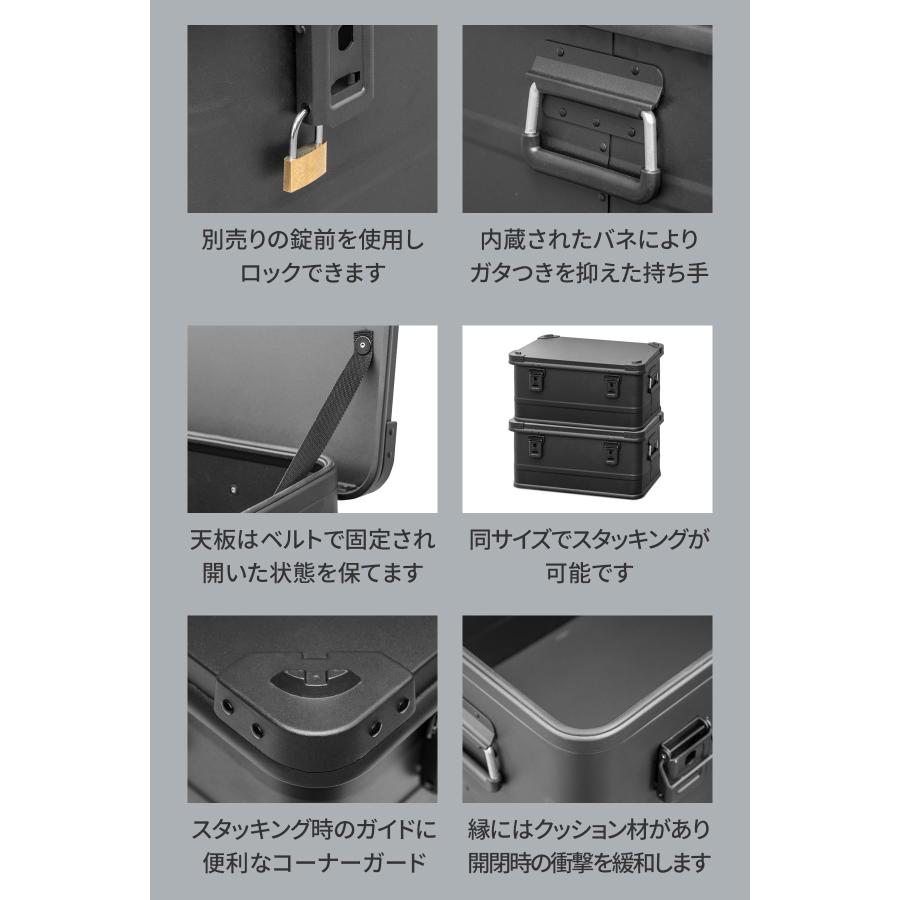 FIELDOOR（フィールドア） コンテナボックス キャンプ フタ付き 角