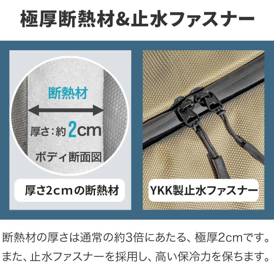 FIELDOOR 保冷バッグ クーラーバッグ 大容量 25L 断熱 5層構造