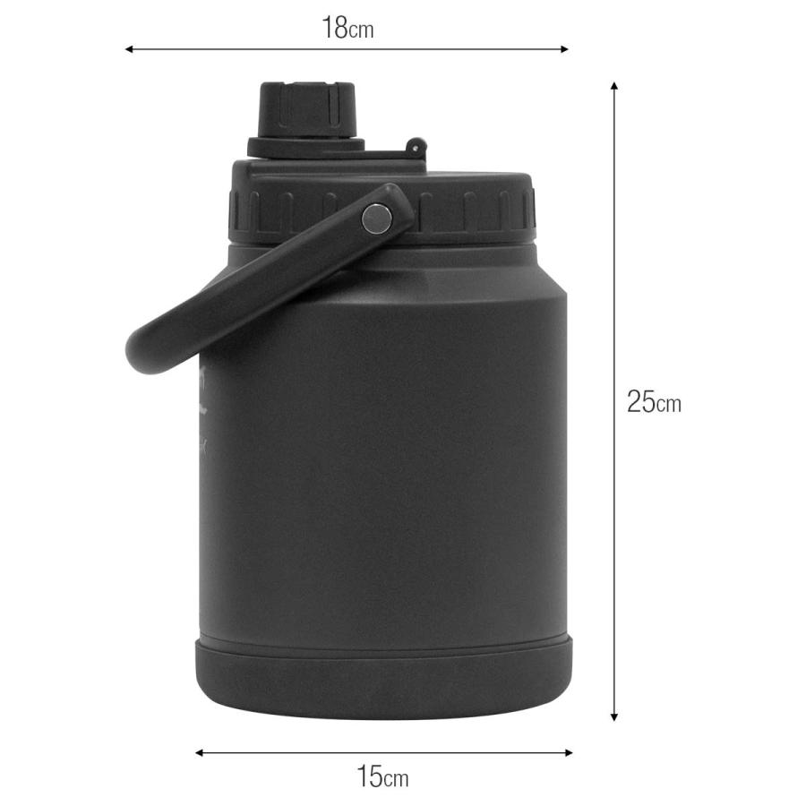 在庫セール】アトラス アイスコンテナ ウォータージャグ 3.9L 保冷 真空断熱 ステンレス アウトドア キャンプ 氷 持ち運び 氷入れ ボトル  タンク 長時間 溶けない 大容量 水筒 広口 ハンドル付き キズ付きにくい ワイドジャグ ブラック ウェンズ 1 FIELDOOR ヤフー1位 ...