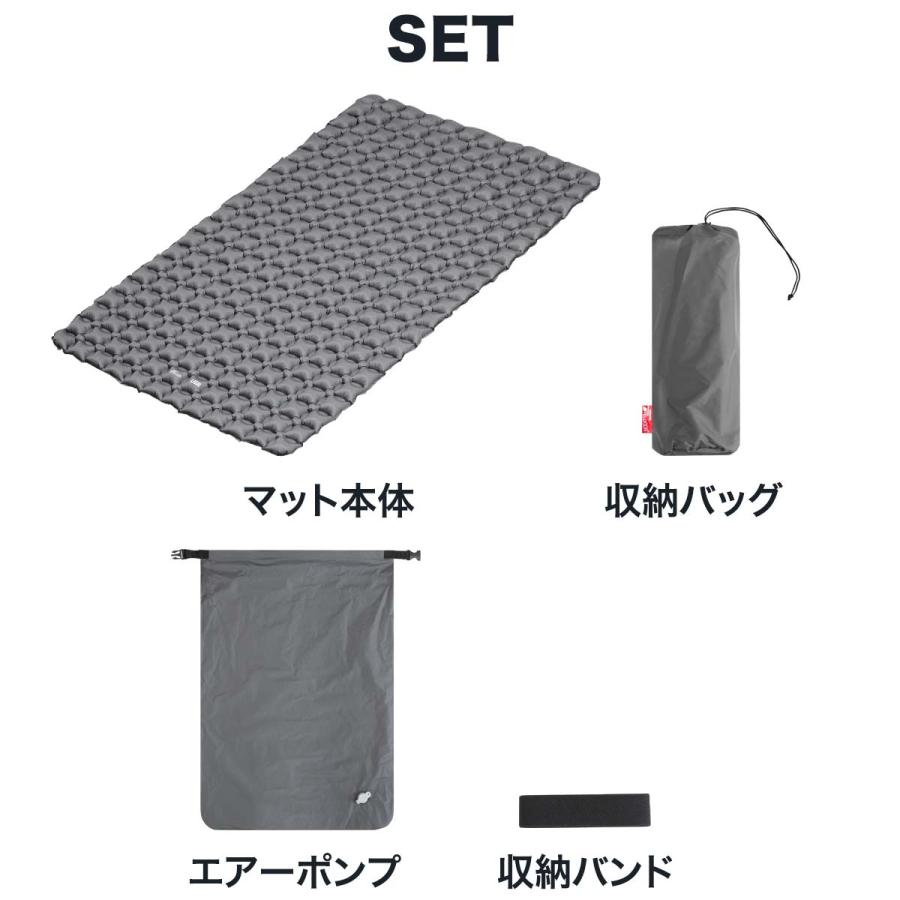 1年保証 キャンプマット エアーマット 196cm×118cm ダブルサイズ D 厚さ5cm 超軽量 インフレータブル コンパクト ウルトラライト エアーベッド 送料無料｜maxshare｜07