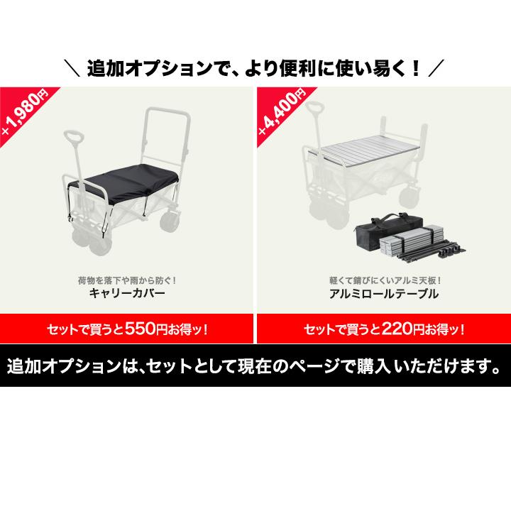 アウトドアワゴン キャリーカート 折りたたみ キャリーワゴン マルチキャリー 2WAYタフ 押す引く ダブルハンドル 耐荷重150kg FIELDOOR 1年保証 送料無料 | FIELDOOR | 07