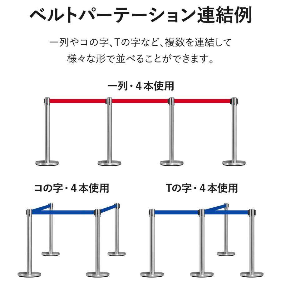 パーテーション ベルトパーテーション 連結ベルト 3本セット 2mサイズ