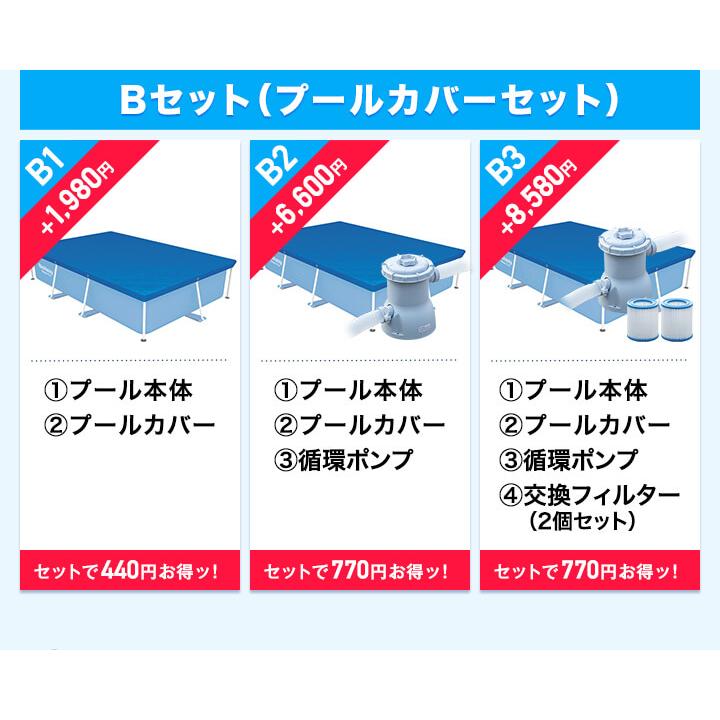 プール ビニールプール 大型 2.6m×1.7m 長方形 BESTWAY フレームプール