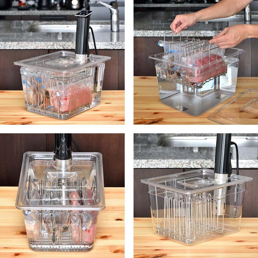 低温調理器 スロークッカー 専用タンク 11L 鍋 6列仕切り ふた 低温調理器 スロークッカー 専用タンク 11L 鍋 6列仕切り ふた