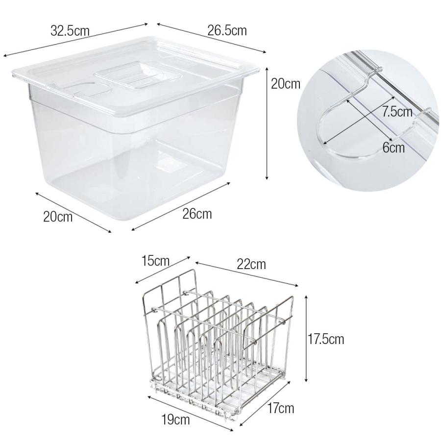 調理器具 6cm深さ 熱まわり良好*2 楽天市場】低温調理器 スロークッカー 専用タンク 11L 鍋 6列