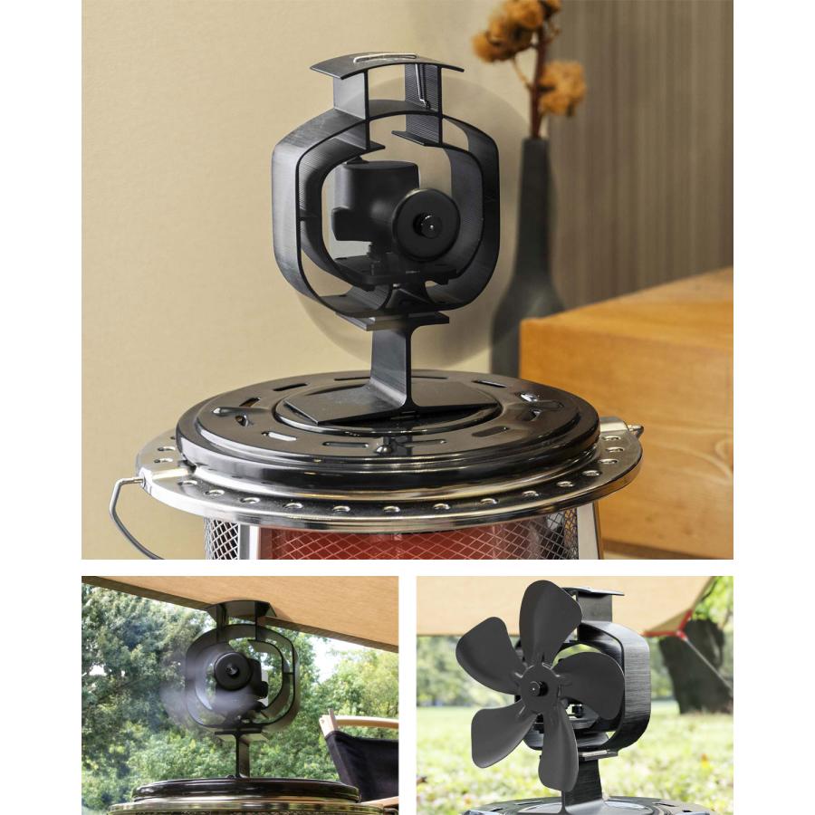 ストーブファン 首振りタイプ 5枚羽根 直径約19cm FIELDOOR エコ