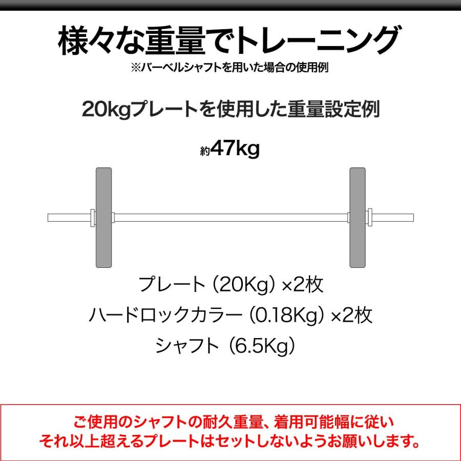 バーベル 用 プレート 20kg 1枚 単品 ポリエチレンコート 追加プレート