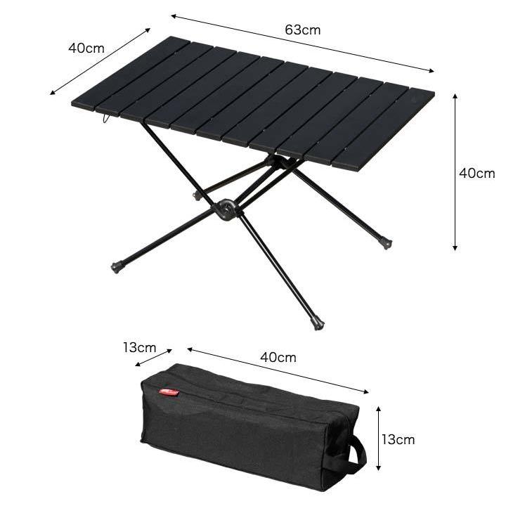 FIELDOOR アウトドアテーブル 折りたたみ 63×40cm ポータブル