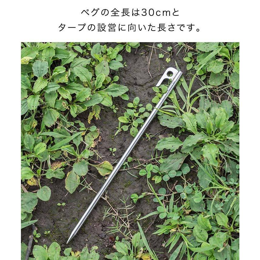 FIELDOOR（フィールドア） ペグ 30cm 8本セット チタン 軽量 錆びに