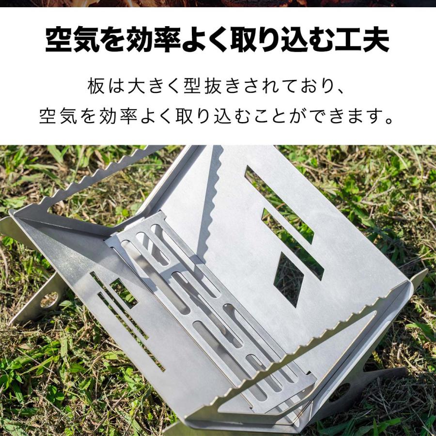ステンレス製 焚き火台 STD グリル付 FIELDOOR ステンレスグリル アウトドア グリル 焚火台 焚き火