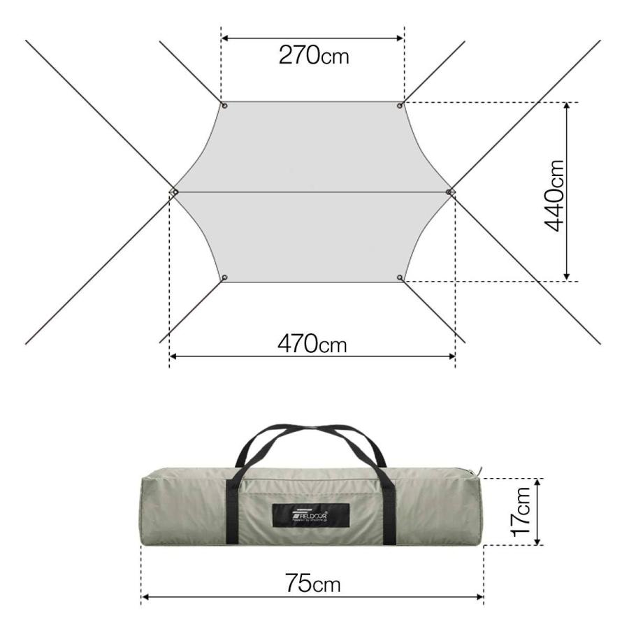 FIELDOOR（フィールドア） ヤフー1位 タープ ヘキサタープ TC ポリ