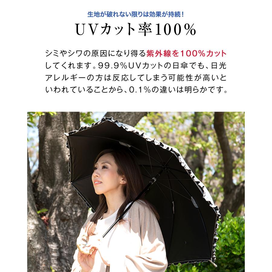 日傘 傘 完全遮光 100% UVカット おしゃれ 遮蔽率100% 遮熱 晴雨兼用