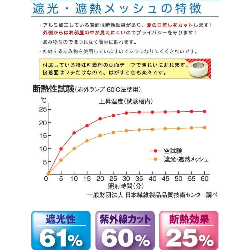 遮光フィルム 遮光 遮熱メッシュ UVカット 遮光シート 90×800cm ロール巻き 両面テープタイプ 日差しカット 日よけ 窓ガラスフィルム 1年保証 送料無料 |  | 01