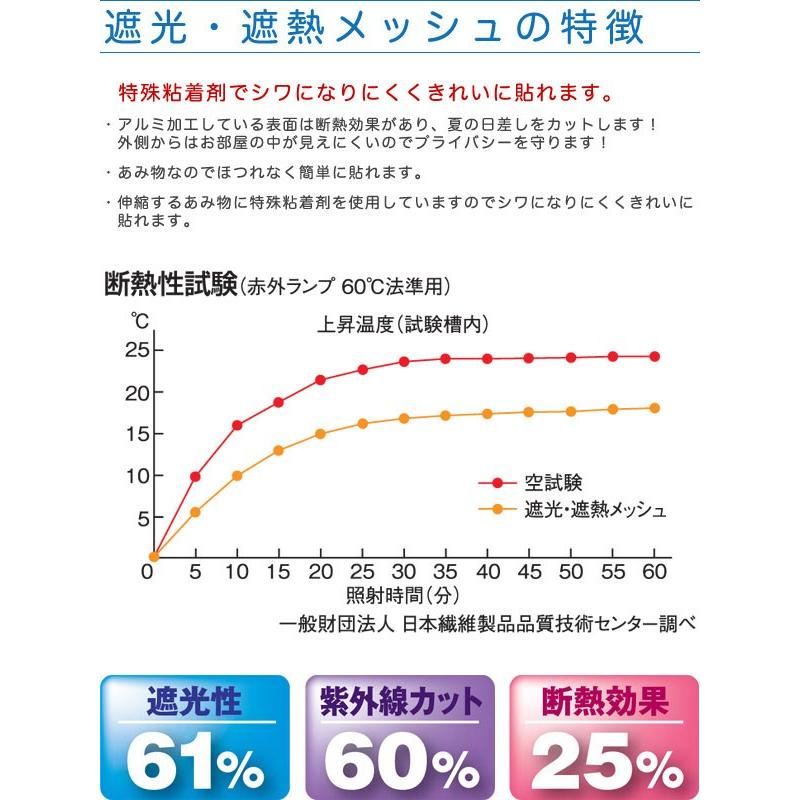 1年保証 遮光フィルム 遮光 遮熱メッシュ UVカット 遮光シート 日差しカット 日よけ 窓断熱シート 窓ガラスフィルム 90×800cm ロール巻き 冷房効果  送料無料｜maxshare｜02