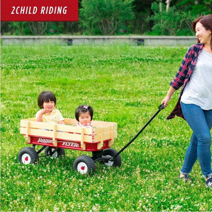 キャリーカート キャリーワゴン 台車 折りたたみ Radio Flyer 32Z 子供 おしゃれ 大型タイヤ ウッド 木枠 乗用玩具 2人乗り ラジオフライヤー 1年保証 送料無料_4