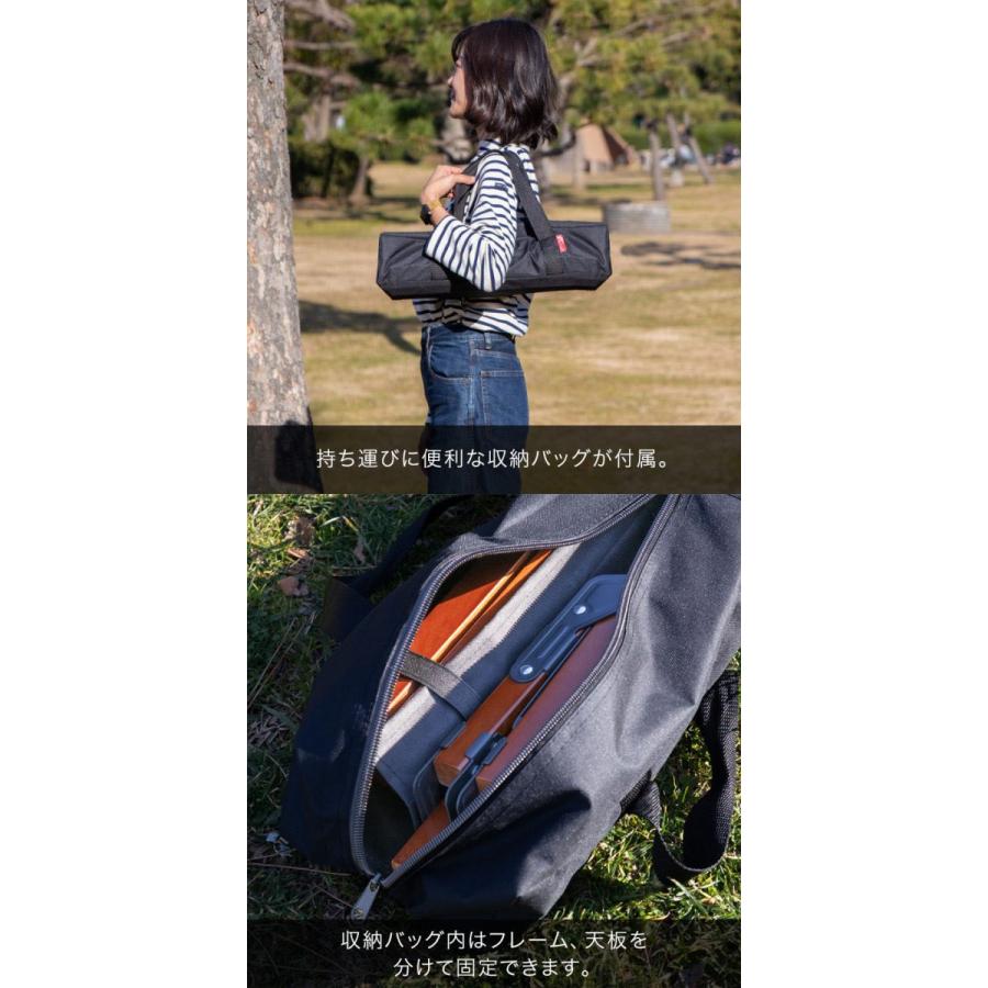 FIELDOOR レジャーテーブル ロールテーブル 折りたたみ 幅 50cm