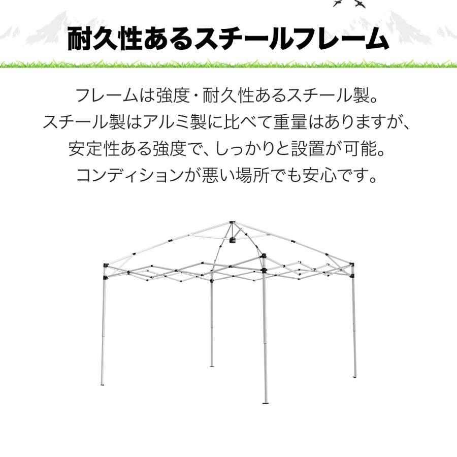 FIELDOOR（フィールドア） タープテント 3m センターロック 簡単設置