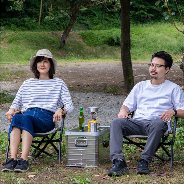 コンテナボックス 収納ボックス アウトドア 収納ケース アルミ Sサイズ Mサイズ セット 29L 54L トランク ボックス 道具入れ スタッキング 1年保証 送料無料の画像