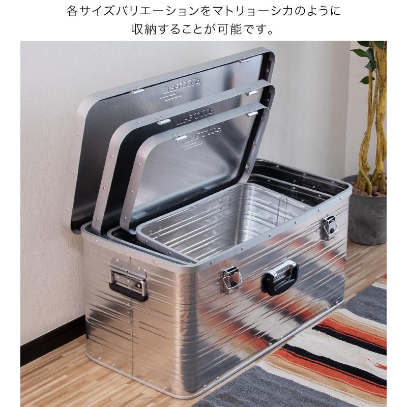 1年保証 コンテナボックス 収納ボックス アウトドア 収納ケース アルミ Sサイズ Mサイズ セット 33L 60L トランク ボックス 道具入れ スタッキング 送料無料｜maxshare｜06