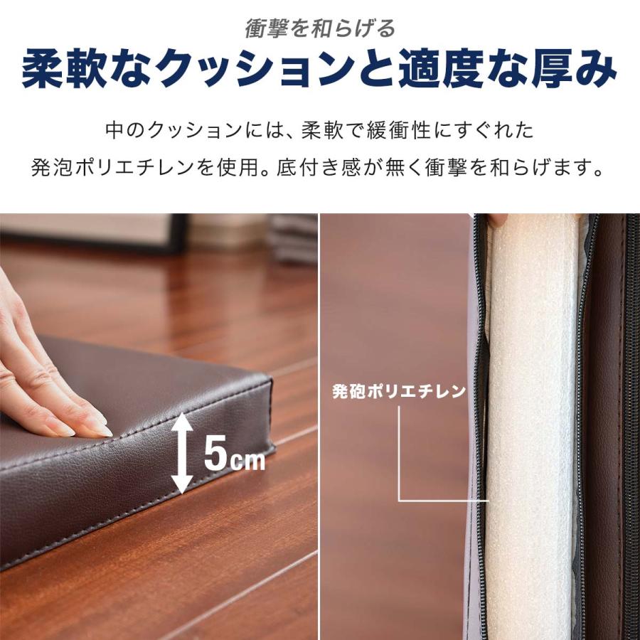 1年保証 ストレッチマット 180cm×幅広80cm 厚手5cm 折りたたみ トレーニングマット ヨガマット エクササイズマット スポーツマット FIELDOOR 送料無料｜maxshare｜03