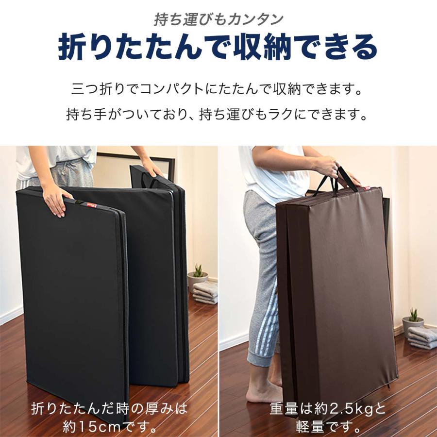 1年保証 ストレッチマット 180cm×幅広80cm 厚手5cm 折りたたみ トレーニングマット ヨガマット エクササイズマット スポーツマット FIELDOOR 送料無料｜maxshare｜06