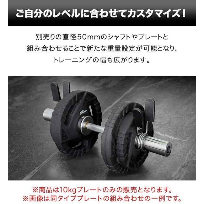 1年保証 ダンベルプレート 穴あき 10kg 2枚セット 穴径50mm 追加 バーベル用 プレート バーベルプレート ダンベル 筋トレ ホームジム ウエイトトレー 送料無料｜maxshare｜04