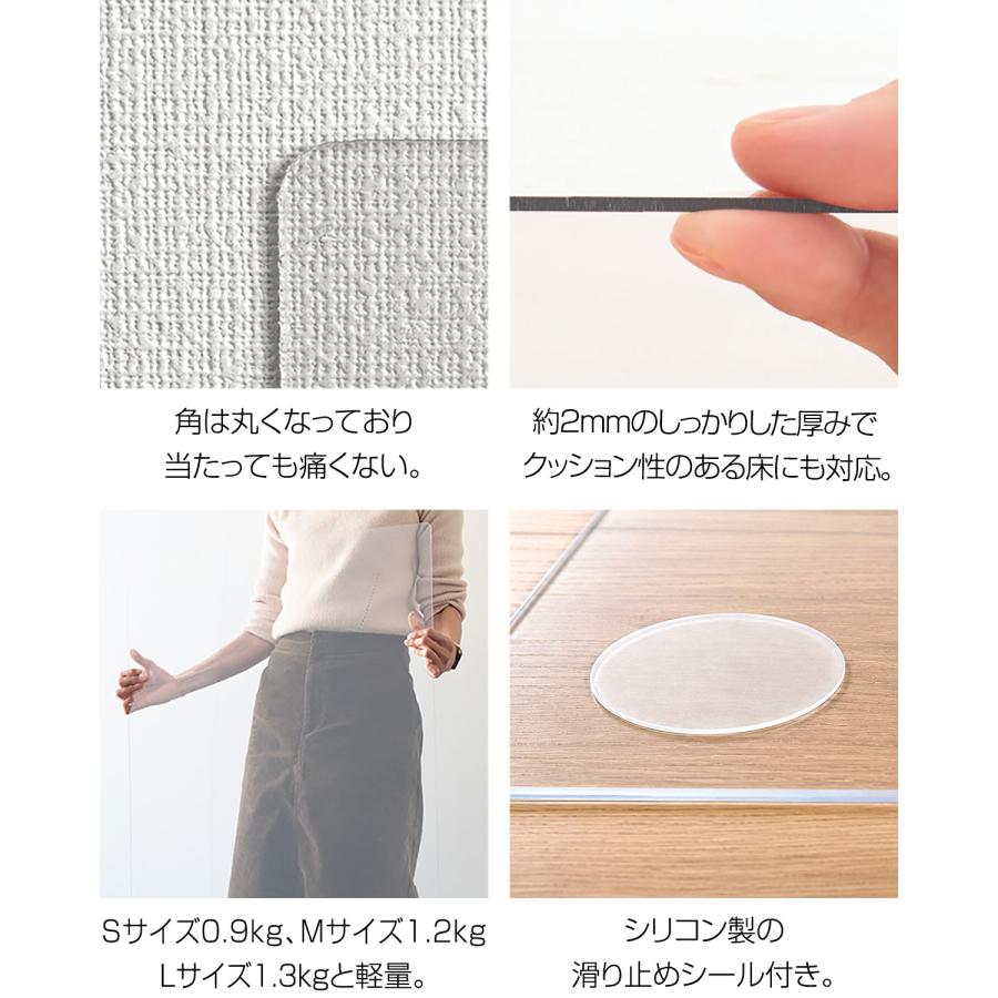 冷蔵庫マット 透明 ポリカーボネート製 55×60cm Sサイズ 2mm厚 床保護