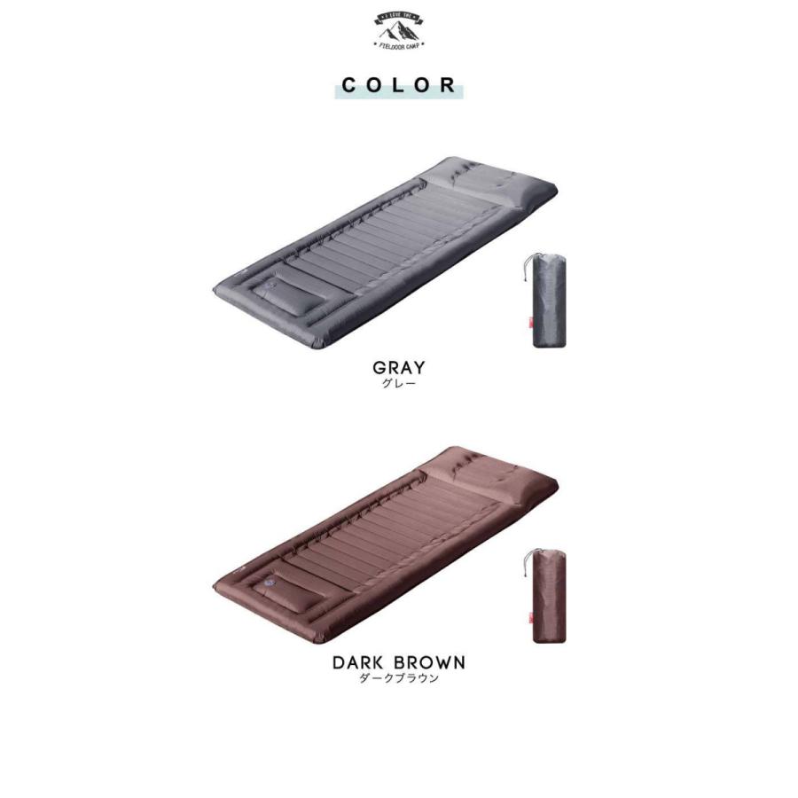 FIELDOOR キャンプマット エアーマット まくら付き 厚手 190