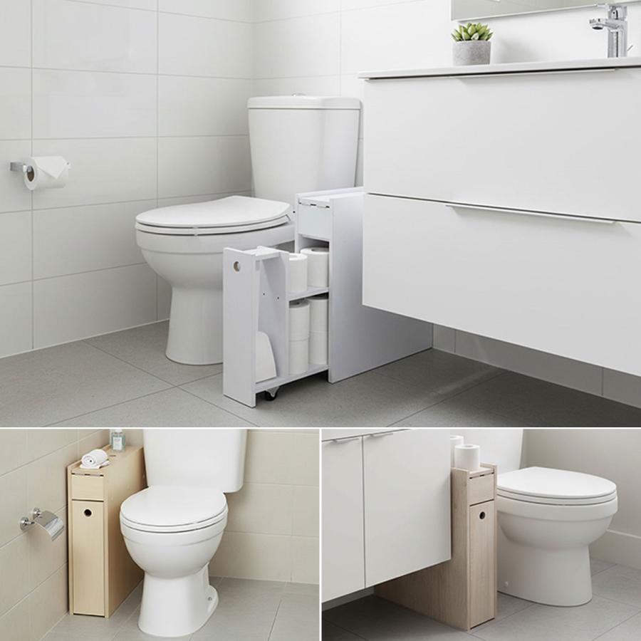 トイレ収納 奥行17cm 幅57cm トイレラック スリム 薄型 引き戸