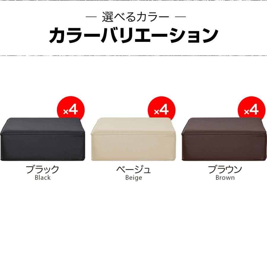 座布団 クッション 低反発 高反発 両面 3層 PVCレザークッション 4枚組 45×45cm×厚手15cm 四角/スクエア PVCカバー 座ぶとん 代わり 腰 1年保証 送料無料 |  | 08
