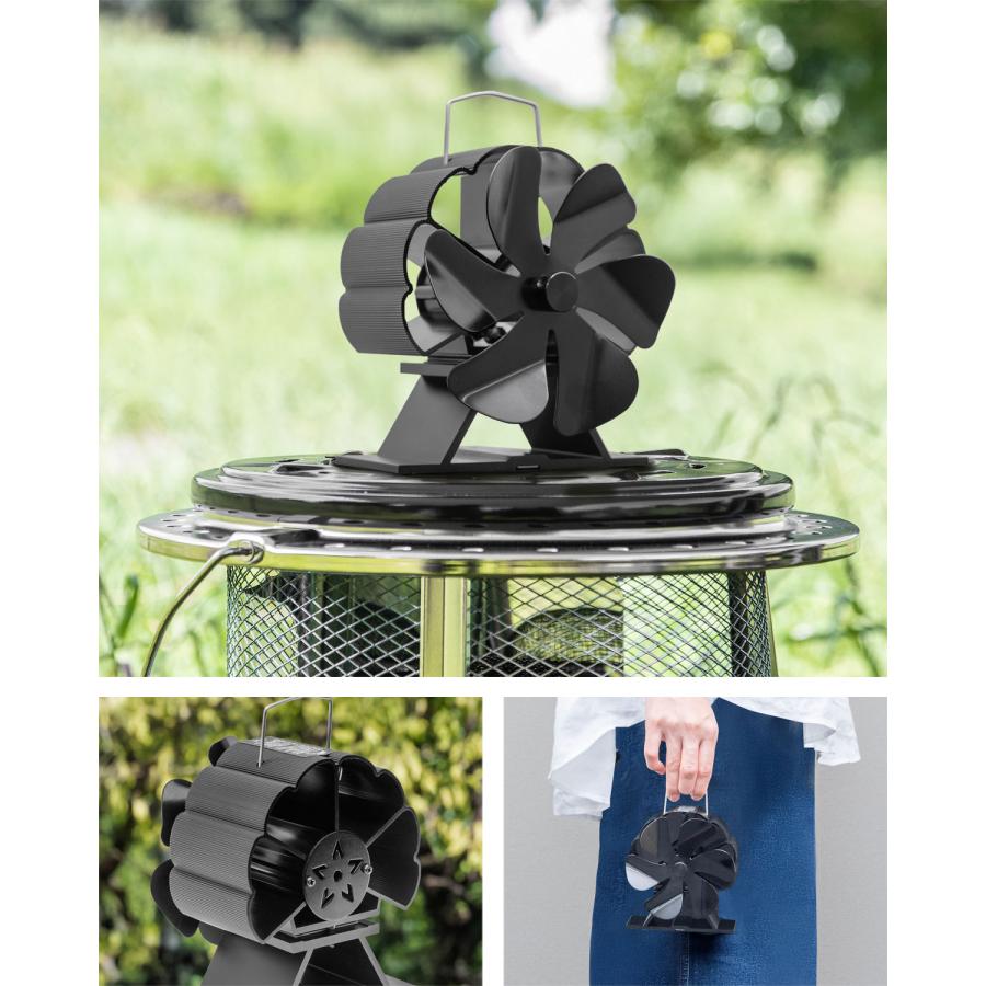 ヤフー1位 ストーブファン 6枚羽根 直径約11cm ミニサイズ エコ 電源