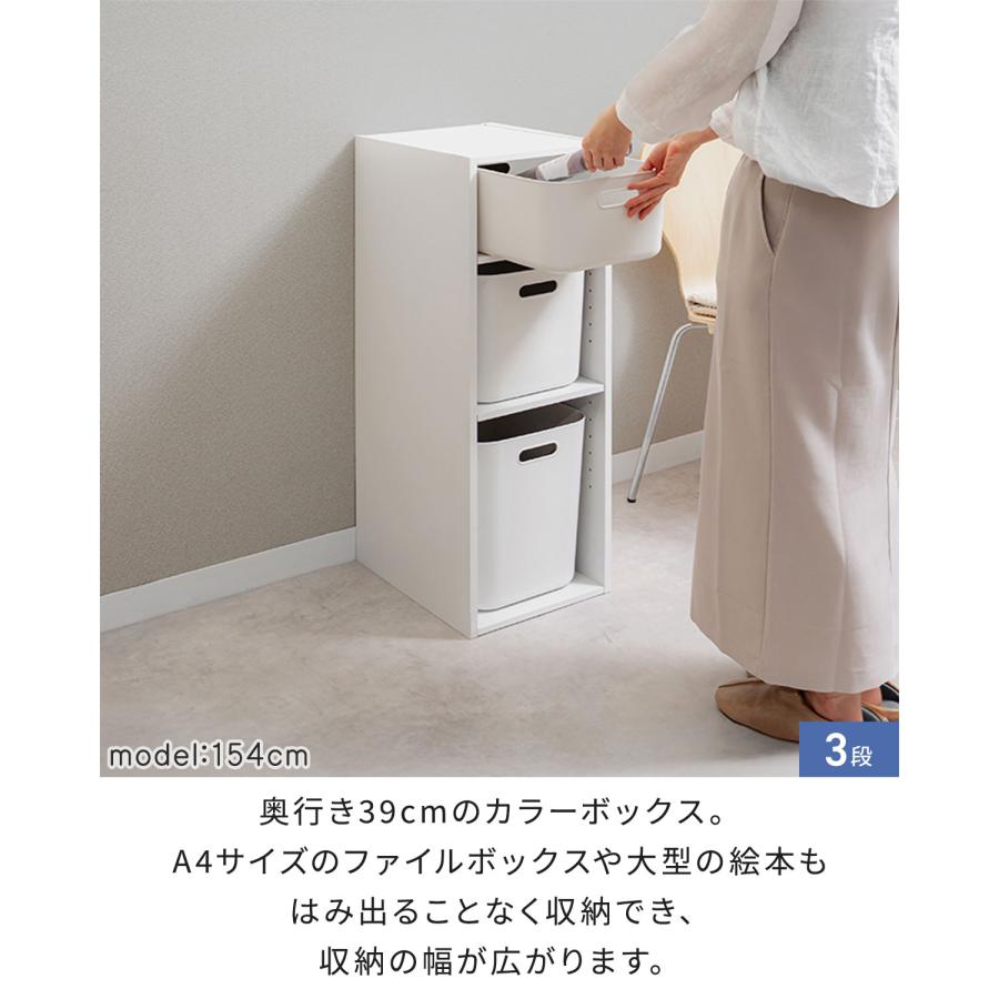 カラーボックス 3段 2個セット 奥深 可動棚 スリム 幅 29.5cm×奥行39cm