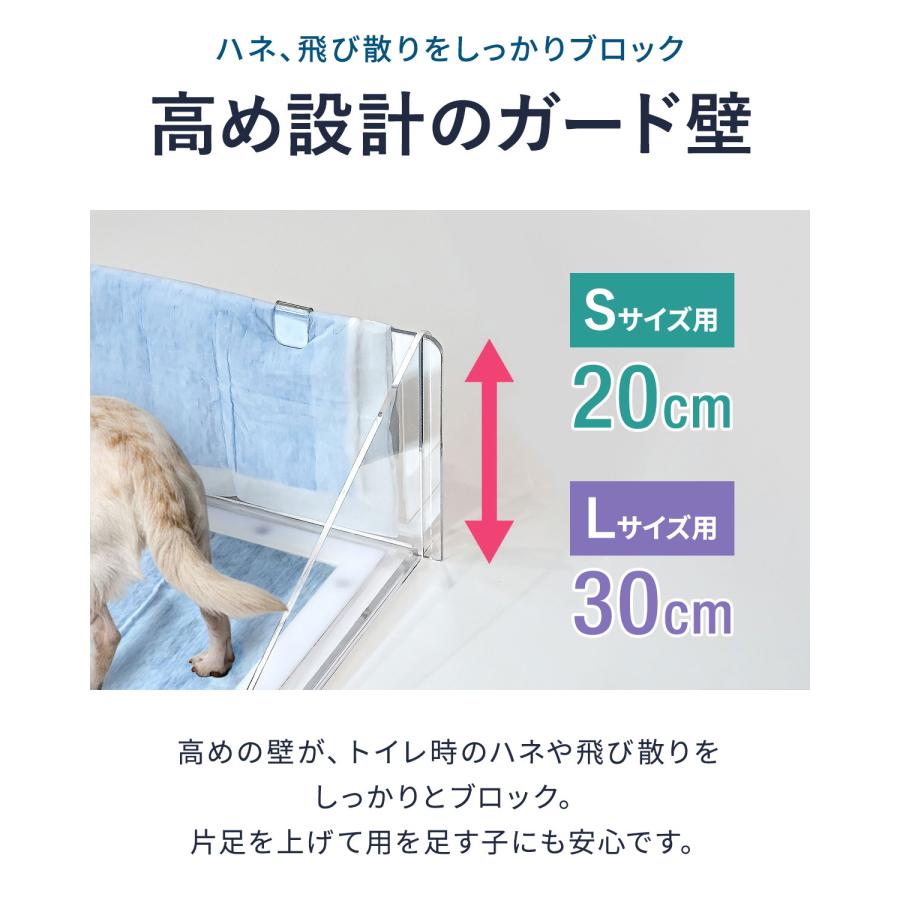犬 アクリルペットトイレ トレー 専用 飛散防止ガード Lサイズ コの字