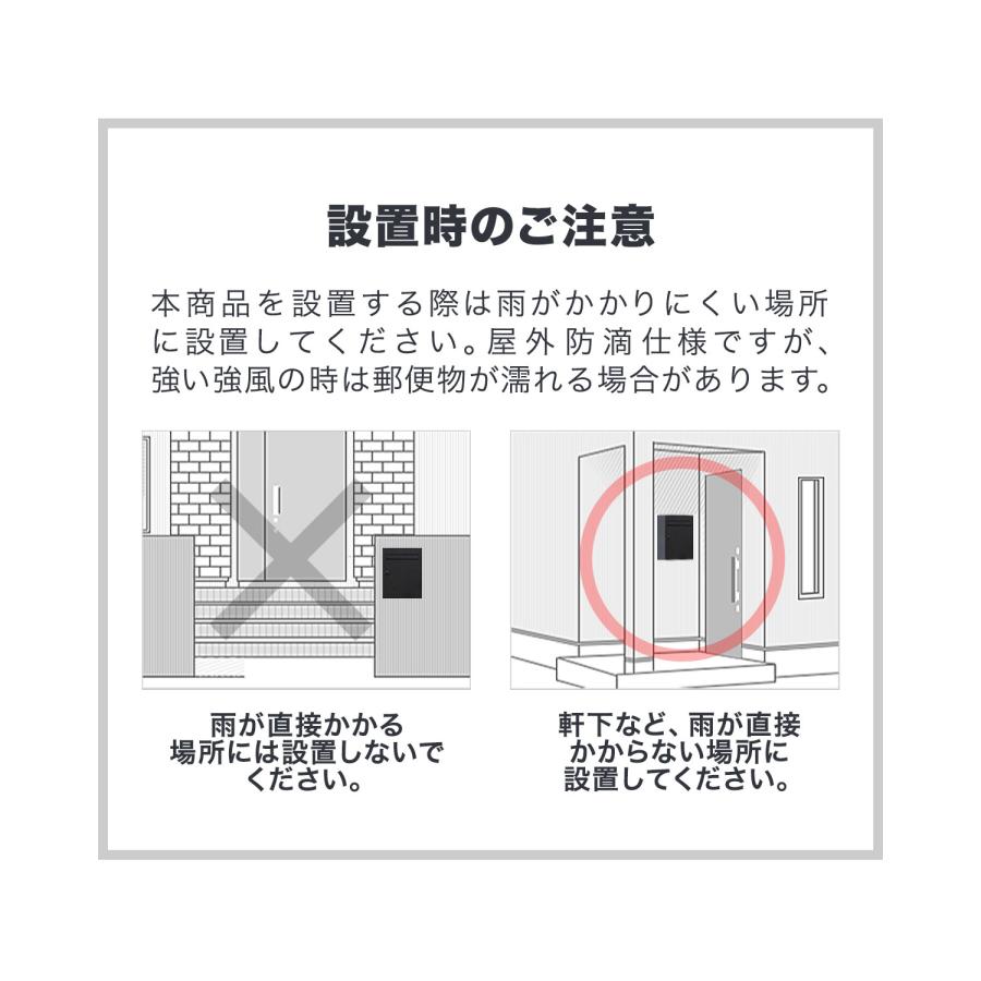 ポスト 壁掛け 郵便受け ダイヤル鍵付き シンプル スリム 薄型 奥行