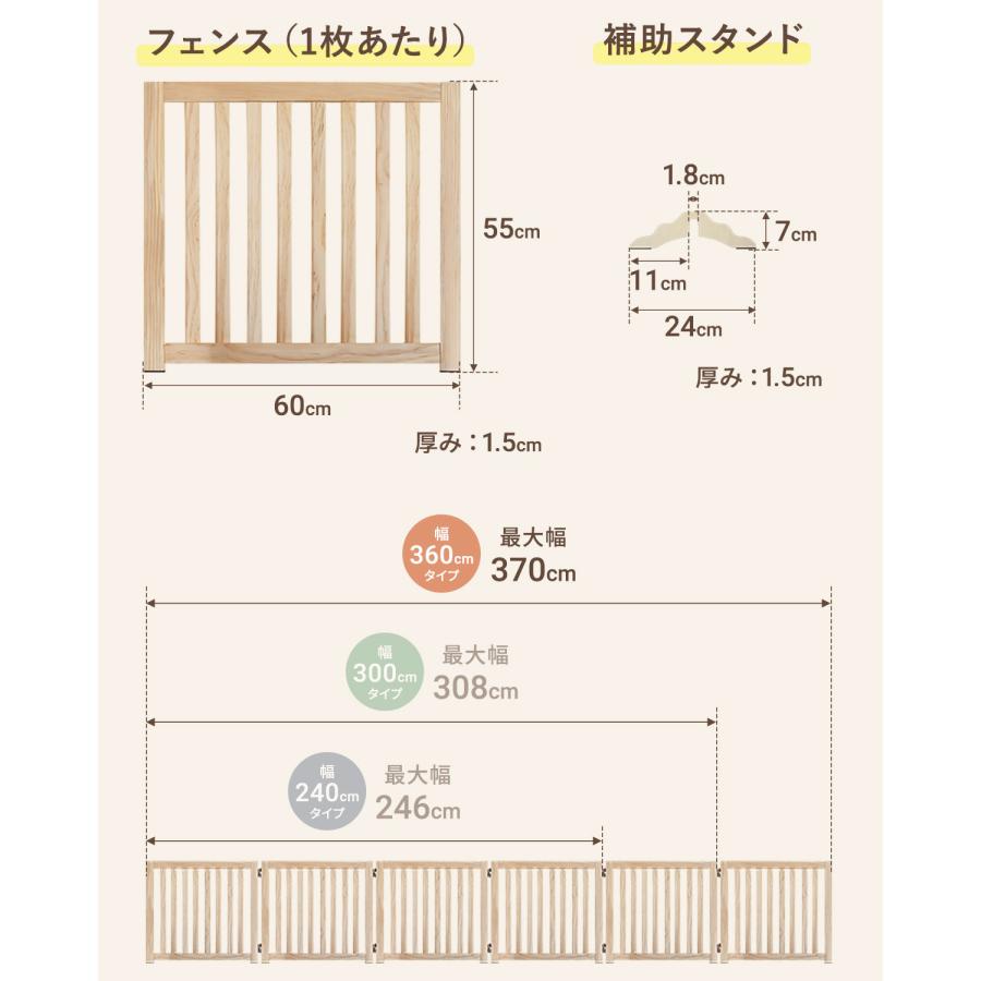 ペット フェンス 折りたたみ 置くだけ 室内 ゲート 高さ55cm 6面 幅