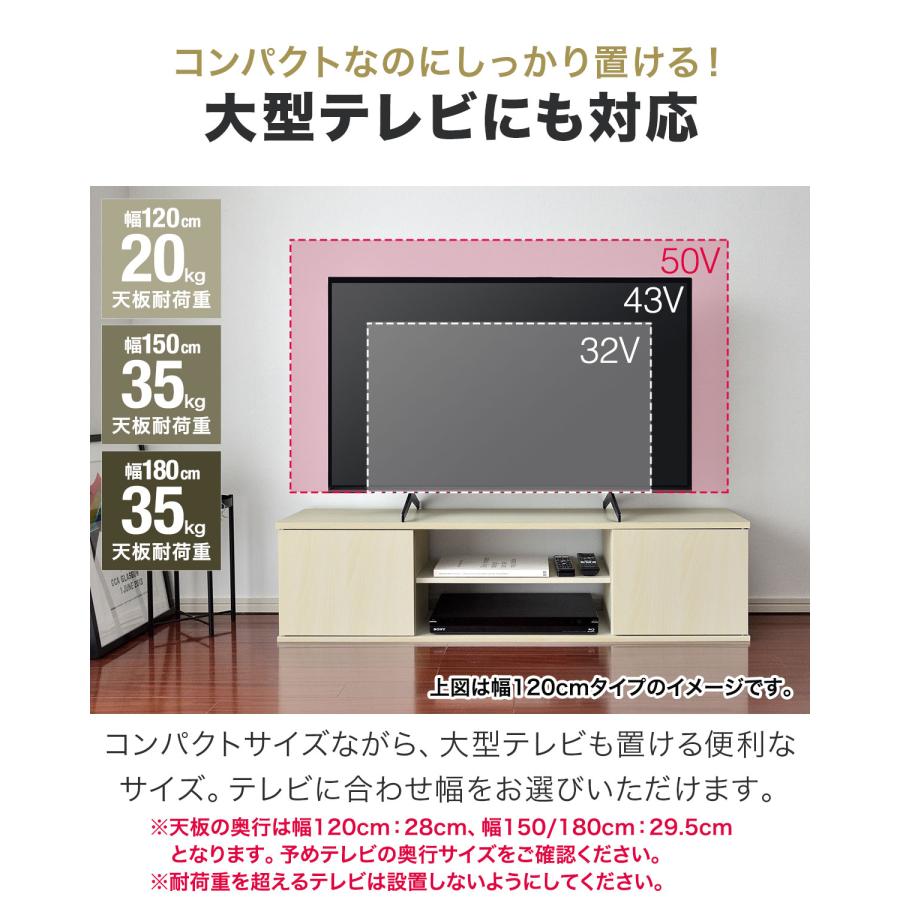 1年保証 テレビボード 180cm 扉付き 32〜55インチ対応 ローボード TV台