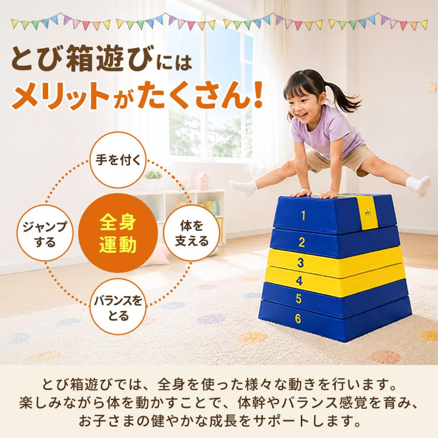 RiZKiZ 跳び箱 ソフト跳び箱 8段 子供 幼児 家庭用 自宅用 室内遊具