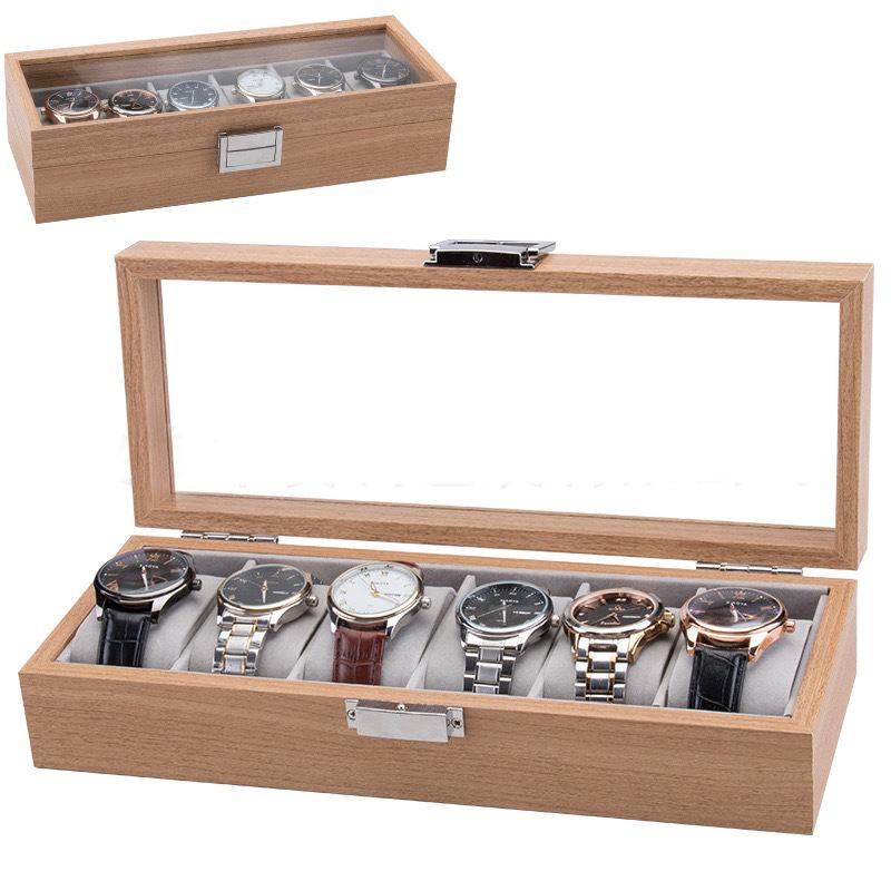 送料無料 6本収納 腕時計ケース 木製 木目 腕時計 収納 高級 ボックス