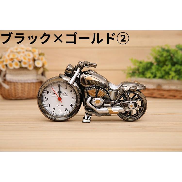 送料無料 目覚まし時計 バイク型 ミニチュア置時計 バイク 時計