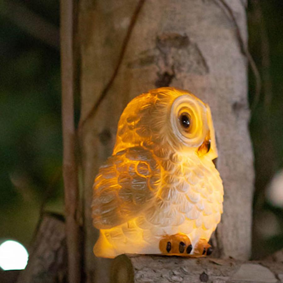 送料無料 可愛い光るフクロウ ソーラーライト LEDガーデンライト 防水