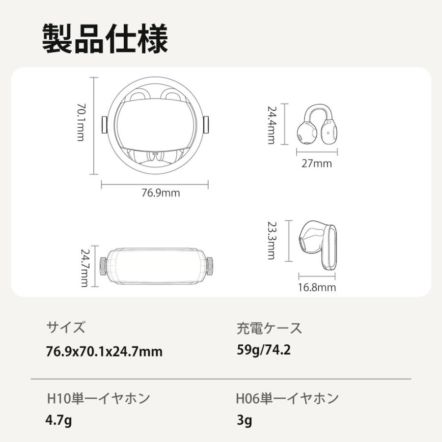 ワイヤレスイヤホン Bluetooth6.0 イヤホン 高音質 2in1 カナル型 イヤーカフ型 デュアルフィット ENCノイズキャンセリング 120時間再生 IPX5防水 | ブランド登録なし | 20