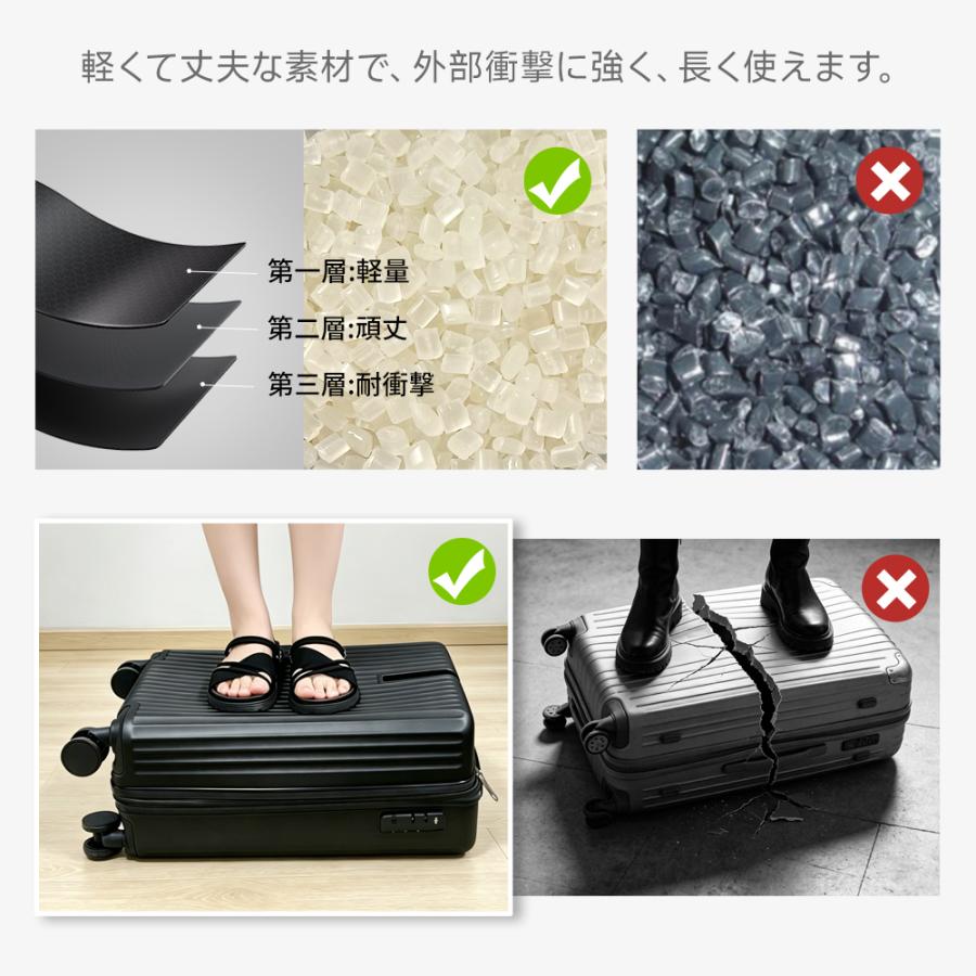 キャリーバッグ 2泊3日 軽量 スーツケース キャリーケース 機内持ち込み可 フック付き 耐衝撃 大容量 TSAロック搭載 修学旅行 海外旅行 出張向け S・M・L | BARGOCH | 12