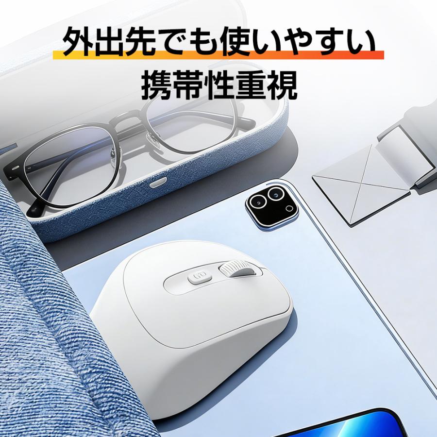 【特典あり！】 マウス ワイヤレスマウス 無線 bluetooth エルゴノミクス 6ボタン 戻る・進むボタン搭載 DPI切替 800/1200/1600 静音クリック Windows Mac 対応 | ブランド登録なし | 14