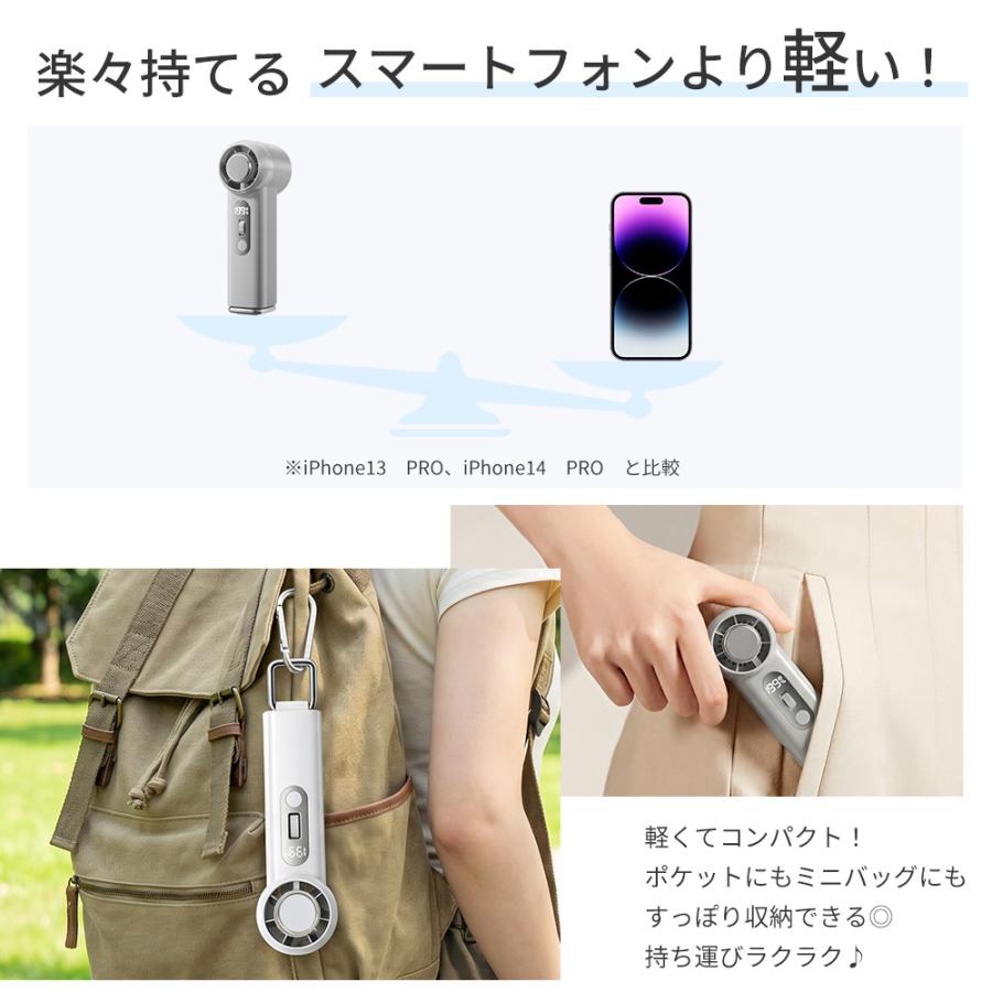 ハンディファン ミニ 冷却 手持ち 首掛け 手持ち扇風機 冷却プレート 7000mAh 無段階風量 超強風 -26℃瞬間冷却 携帯扇風機 卓上 静音 軽量 コンパクト | ブランド登録なし | 18