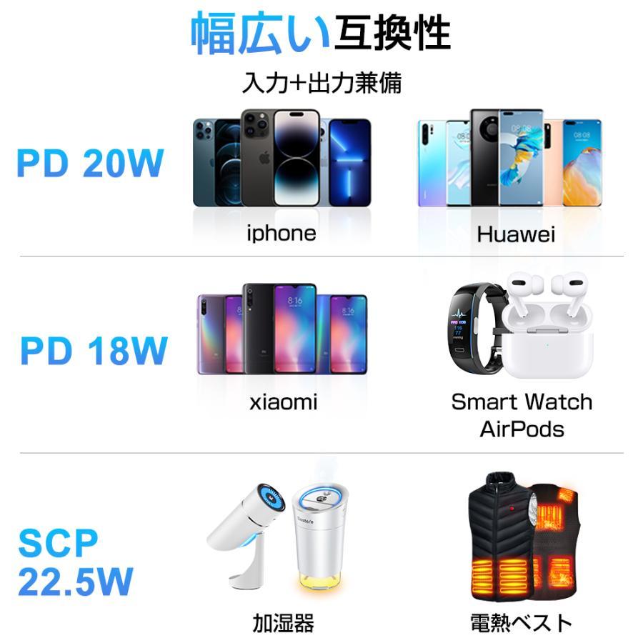 モバイルバッテリー 20000mAh/22800mAh 大容量 薄型 軽量 Type-C入出力 スマホ充電器 3台同時充電 USB-A対応 電熱ベスト 携帯便利 アウトドア 防災対策 |  | 13