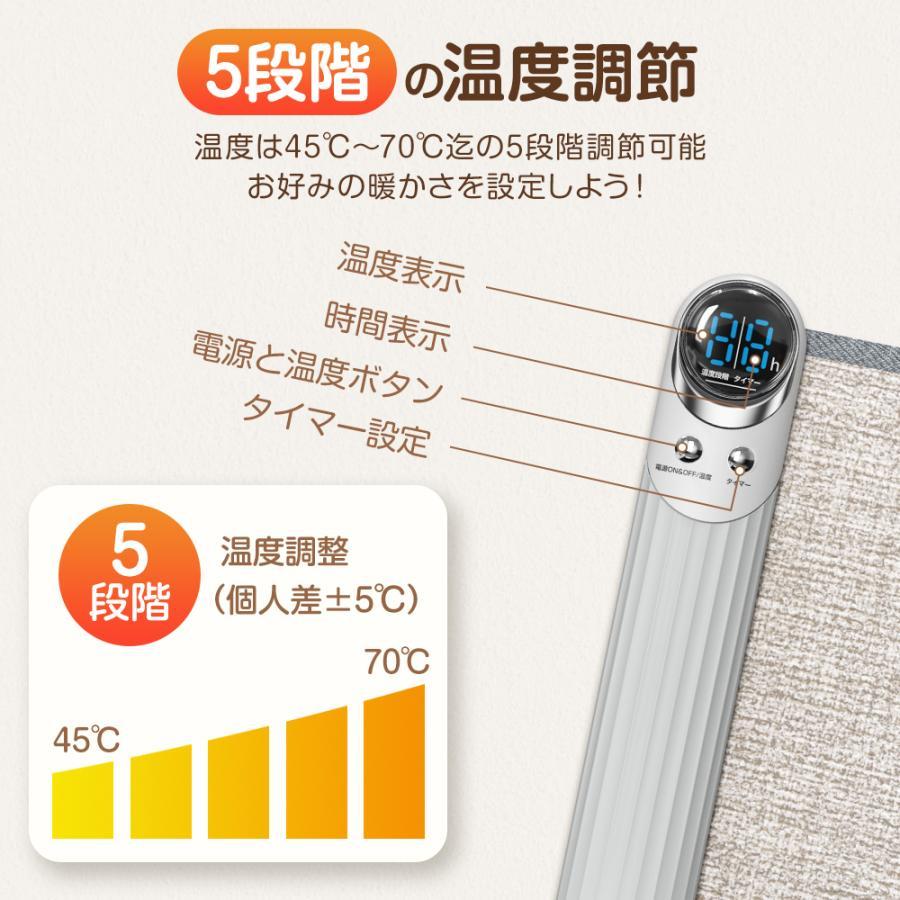 パネルヒーター 全方位 足元 速暖 静音 温度5段階調整 タイマー機能